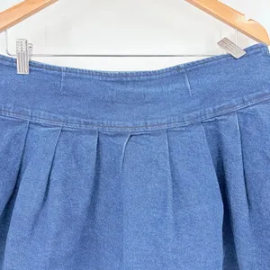 Social Collision Y2K Pleated Jean Mini Skirt Sz M Preppy Indie Academia Denim thumbnail 6