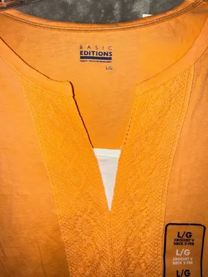3071 Short Sleeve Layered Look 2-Fer Style Top From Basic Editions, Sz L, Nwt thumbnail 2