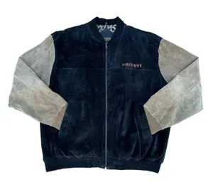 Vintage The Reserve Black Leather Leopard Bomber Jacket Size XL thumbnail 1