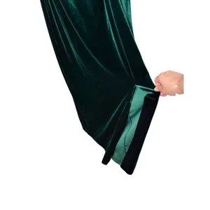 Vintage Robbie Bee 90s Womens Dark Green Velvet Maxi Dress Long Sleeve Size L thumbnail 4