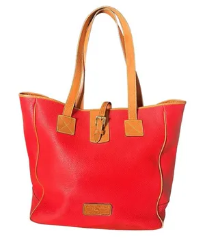 Dooney & Bourke Vintage Large Purse‎ Red Pebbled Leather Tote Bag Adjustable thumbnail 1