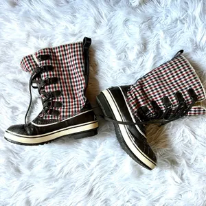 Sorel tivoli tall plaid snow boots 7 thumbnail 4