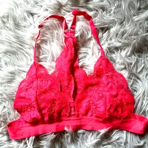 Free people we are hah sistah hot pink adjustable racerback bralette size S thumbnail 3