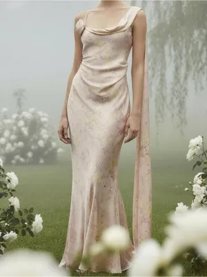 BHLDN Isla Scarf Printed Mermaid Maxi Dress, Pink Salt Vintage Rose, XXS thumbnail 2