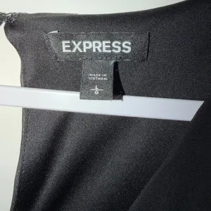 Express Black Long Sleeve Chiffon Dress Tie Waist Size Large thumbnail 6