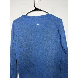 Lululemon heathered blue Swiftly Tech long-sleeve running shirt Size 12 thumbnail 6