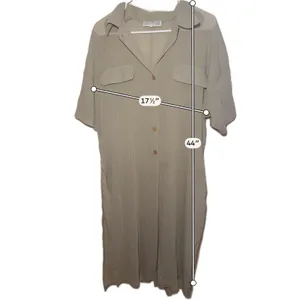 Leonor Womens Sage Green Short Sleeve Button Front Utility Midi Dress Size 1X thumbnail 4