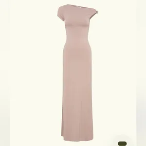 Meshki - Tamsin Short Sleeve Modal Maxi Dress - Mushroom thumbnail 6