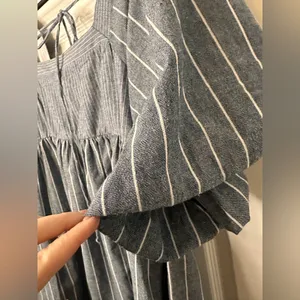 Free People Gigi Puff Sleeve Tunic Top Striped Boho Peasant NWOT thumbnail 4