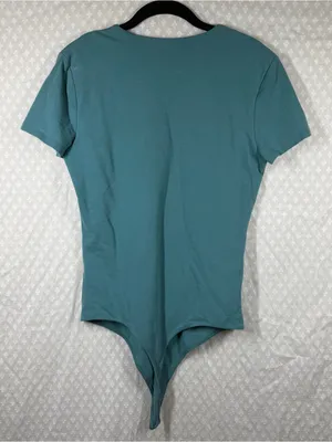 Abercrombie & Fitch Teal Blue Short Sleeve Compression Bodysuit thumbnail 4