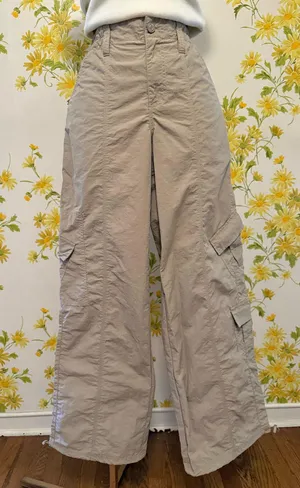 Miss Love Parachute cargo pants in beige size M thumbnail 2