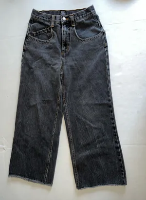 BDG Urban Outfitters Super High Waist Wide Leg Jeans w/ Orange Stitching size 27 thumbnail 1
