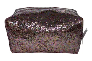 Bath & Body Works Glitter Sequined Cosmetics Pouch zipper closure NWT thumbnail 1