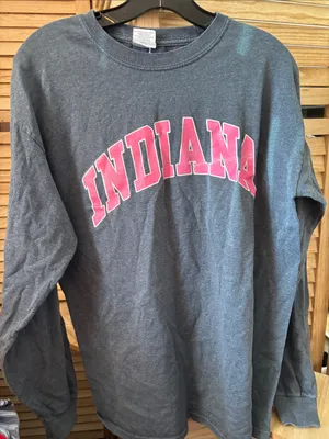 Indiana Gray Crewneck Sweatshirt with Pink Logo Large thumbnail 1