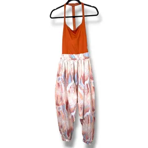 Free People Movement NWOT All Strapped Printed One Piece Harem Jumpsuit XS thumbnail 5
