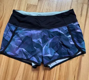 Lululemon Run Times Short 4" Pretty Prism Multi Black Size 4 thumbnail 1
