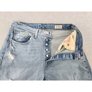Levis 501 Original Fit Distressed Jeans Button Fly 32x30 White‎ Label Denim thumbnail 9