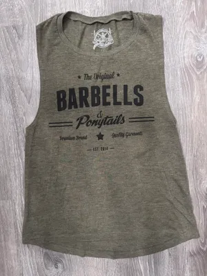 Barbells And Ponytails Muscle Tank thumbnail 1