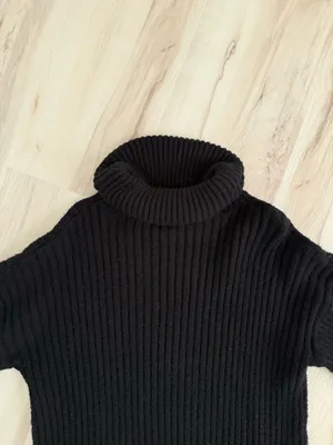 Black turtle neck sweater mini dress thumbnail 3
