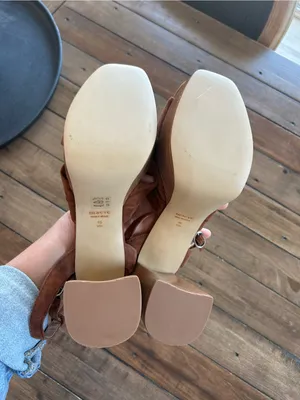 Anthropologie Maeve Suede Knot Platform Brown Heels 10 thumbnail 10
