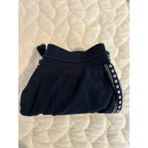J. Crew Embroidered Shorts Cotton Blend‎ Drawstring Waist Boho Y2K Blue Size 6 thumbnail 6