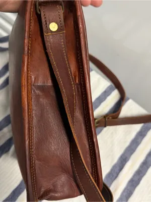 GVB Natural World Brown Genuine Leather Messenger Crossbody Satchel Bag Vintage thumbnail 9