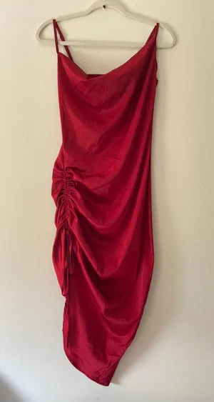Red Cowl Neck Tie thumbnail 1