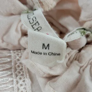 Chelsea & Violet Top Womens M Pink Collar Tie Ruffle Lace Trim Sleeveless Tank thumbnail 6