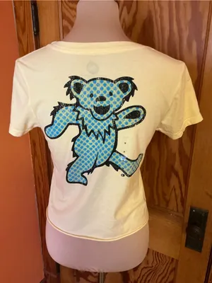 Grateful Dead Hampton VA 1986 Yellow Organic Cotton Baby Tee Medium thumbnail 8