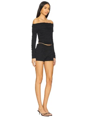 superdown Jessamine Shorts Set in Black Small New Womens Coord Set thumbnail 3
