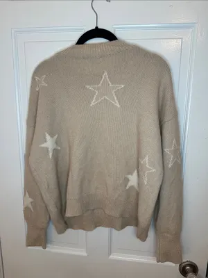 Rails Beige Star Crewneck Sweater size S thumbnail 4