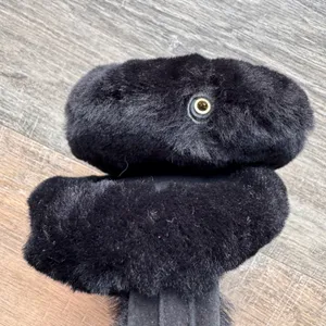 UGG Australia Black Shearling Earmuffs with Leather Trim and Audio Port thumbnail 6