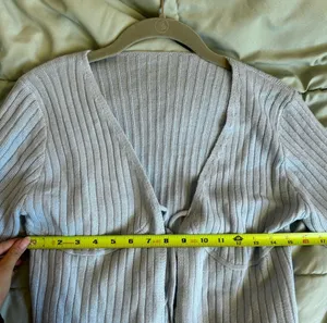 SheIn Sky Blue Self Tie Cottagecore Y2K Cardigan With Flared Sleeves Size Medium thumbnail 8