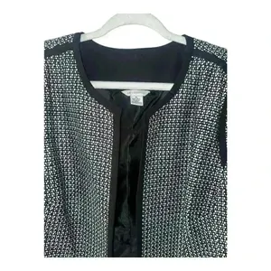Liz Claiborne Black/White Open Front Cropped Blazer,‎ XL thumbnail 3