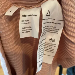 Reformation Ribbed Pink Mini Dress Large Dusty Rose Y2K Stretch Modal Scoop Neck thumbnail 5
