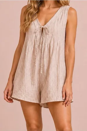 NEW Altar’d State Striped Romper Size Medium Available NWT thumbnail 1