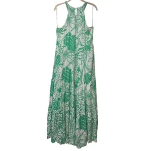 Lilly Pulitzer Beccalyn Halter Maxi Dress Medium or XS Green Tulips Floral Flowy thumbnail 5