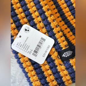 NWT Free People Stripe It Up Cool Down Beanie in Varsity Orange thumbnail 6