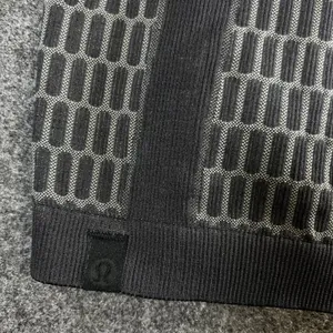 Lululemon Rest Less Pullover Long Sleeve Top Black Grey Honeycomb Size 6 thumbnail 4
