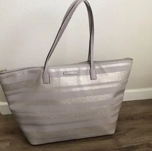 Kate Spade Silver and Gray Shimmery Tote thumbnail 1
