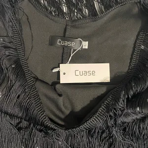 Cuase Black Silver Fringe Sequin Polka Dot Flapper Dress Size Large thumbnail 4