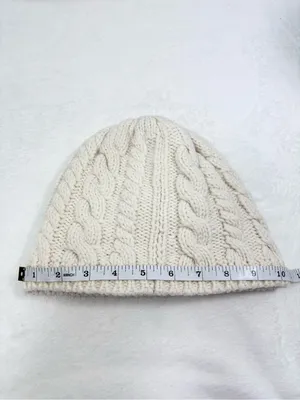 The North Face Cream Knit Beanie - Chunky Cable Style thumbnail 8