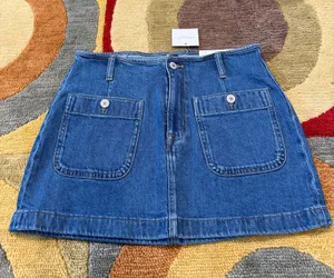 NWT American Eagle Outfitters Low Rise A Line Mini Denim Jean Skirt Size 2 / 26 thumbnail 1