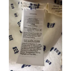 Madewell ainslee print cotton v neck top‎ cream blue size small thumbnail 4