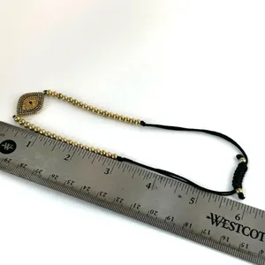 Rhinestone eye adjustable bracelet Gold thumbnail 5