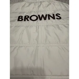 NFL Team Apparel Cleveland Browns Womens White Puffer‎ Vest L NFL Logo NWT thumbnail 5