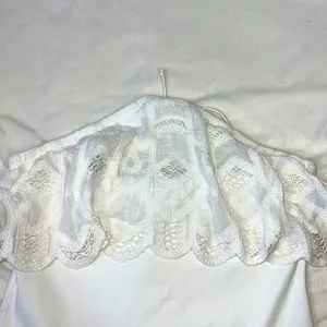 Anthropologie halter top ruffled Color: White size M NWT thumbnail 6