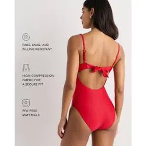 QUINCE Italian Underwire One Piece Swimsuit NWT Cherry Red Size XS SLOW FASHION thumbnail 3