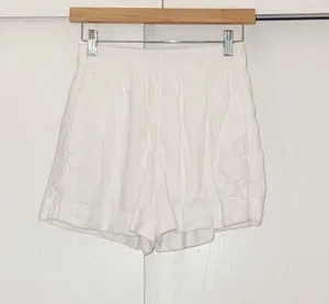 White Linen Shorts Abercrombie thumbnail 1