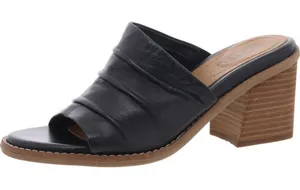 NWT Earth Womens Adara Heeled Sandals ETADARA Black Leather 7.5M thumbnail 1